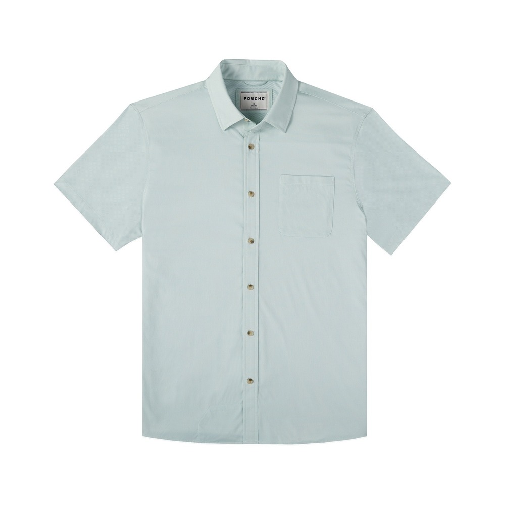 Poncho The Green Monster Ultra Lite Shirt Green Microcheck Mens Medium Regular